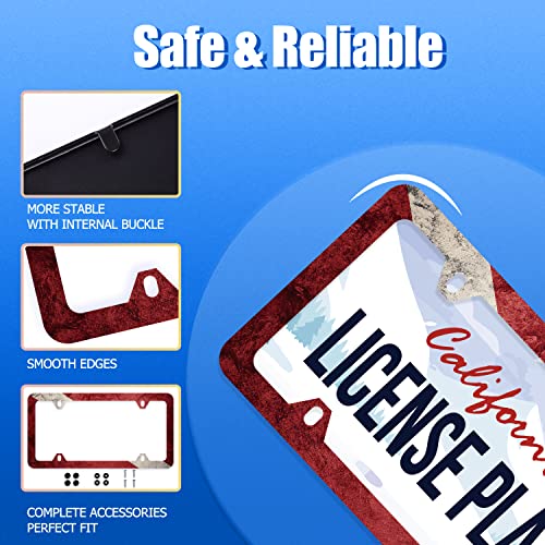 Diving Flag License Plate Frame Stainless Steel Accessory 12.3x6.3 Inch