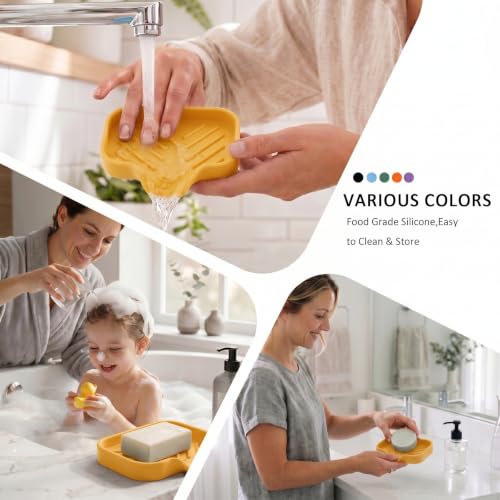 Silicone Soap Dish with Drain Spout