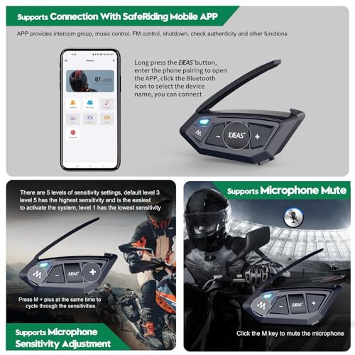 Motorcycle Bluetooth intercom MS20 2000m Helmet Intercom