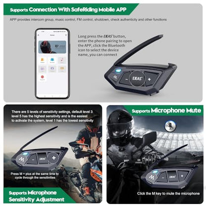 Motorcycle Bluetooth intercom MS20 2000m Helmet Intercom