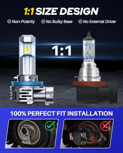 H11/9005/H9/HB3 Bulbs Combo, 120,000LM Super Bright (4 Count)