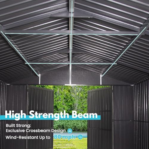 Domi 12'x15' Outdoor Metal Garage Shed