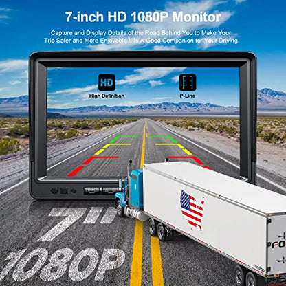 HD 1080P 7" Wired Backup Camera System Rear and Side Coverage