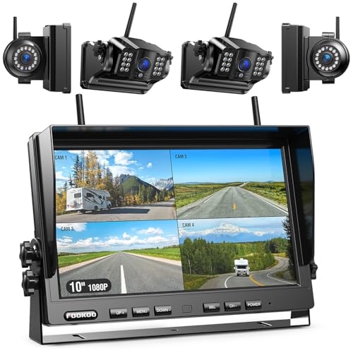 1080P 10" Magnetic Wireless Backup Camera 10" HD Split Screen Monitor
