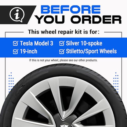 Premium Tesla Wheel Curb Rash Repair Kit for Model 3 19