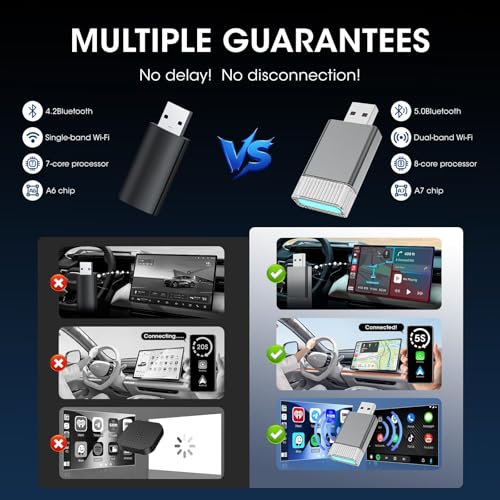 2in1 Mini Wireless Carplay Adapter for Apple iPhone & Android Auto