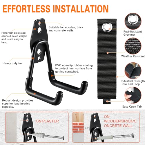 26 Pack Garage Hooks Heavy Duty Utility Steel with Anti