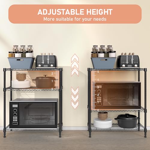 750 lbs 3 Tier Storage Rack Metal Wire Shelving Unit (3 Count)
