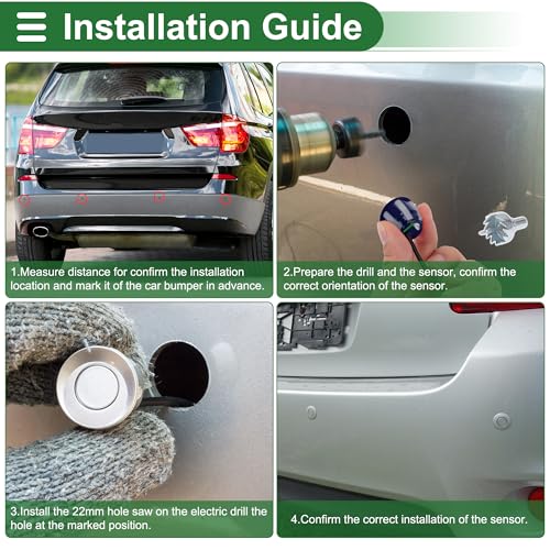 Reverse Backup Radar System Parking Sensors Buzzer Dark Blue