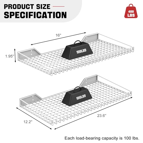 Wall Mounted Storage Shelf for Garage (4 Count)