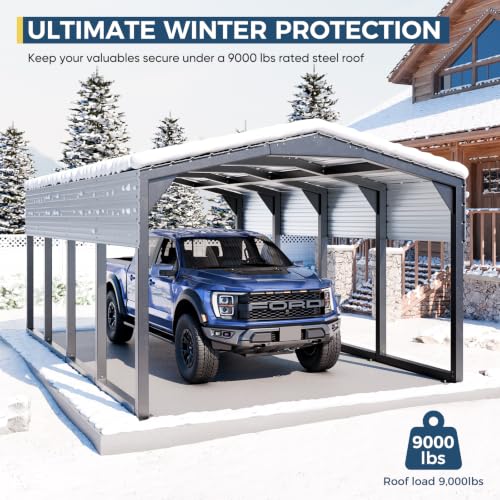 Military Grade Metal Carport 12x20 FT