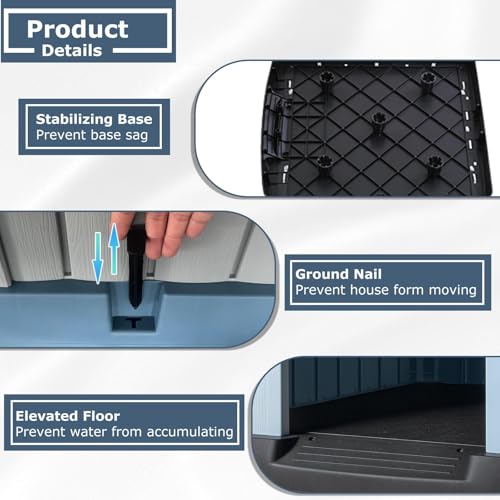 Durable Waterproof Plastic Dog House for Small to Medium Sized Dogs