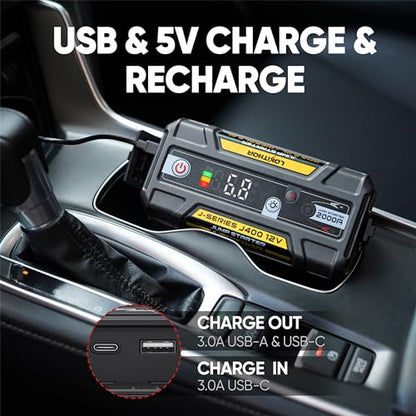 J400 Portable Jump Starter for Upto 8.0L Gas & 6.0L Diesel Engines