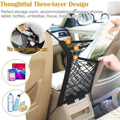 Dog Car Net Barrier with Mesh Organizer
