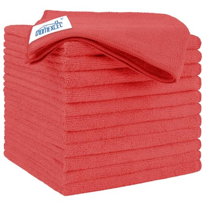 Red Microfiber Cleaning Cloth 12 Pack (12 Count)