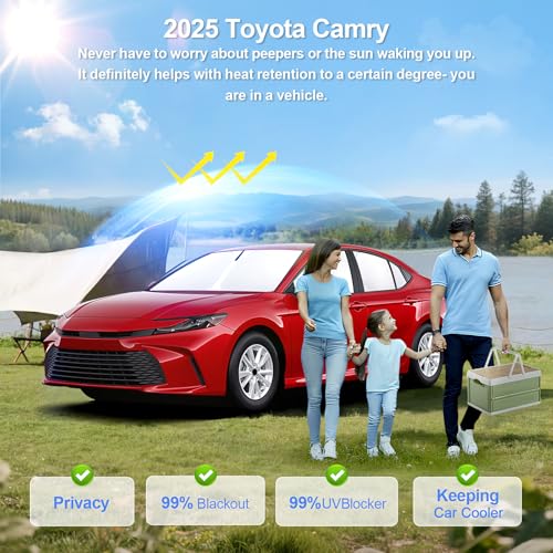 6pcs Car Window Shades for Toyota Camry 2025 2026 Accessories (8 Count)