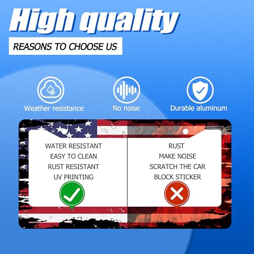 American Flag License Plate Frame Stainless Steel Car Accessories