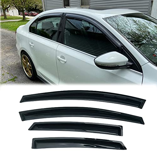 4PCS Side Window Wind Deflectors for Jetta 2011 (4 Count)