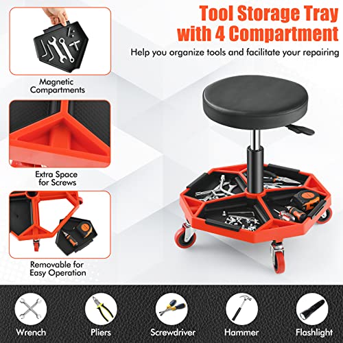 Adjustable Mechanic Rolling Stool
