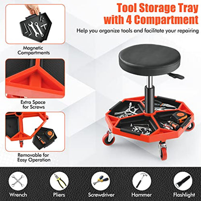 Adjustable Mechanic Rolling Stool