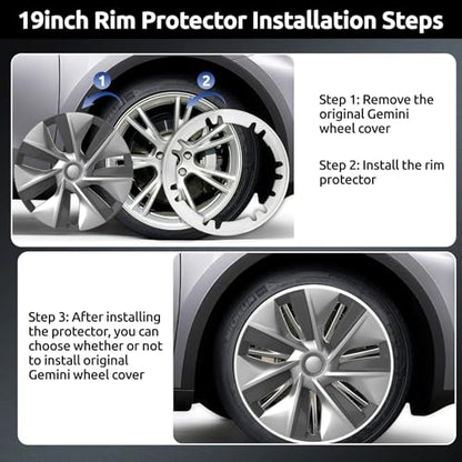 Wheel Rim Protector for Tesla Model Y Gemini 19 inch Apollo Wheels 2020