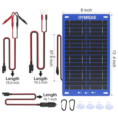 12W 12V Portable Waterproof Solar Panel Trickle Charger & Maintainer