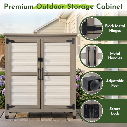 Small Outdoor Storage Cabinet with Shelf