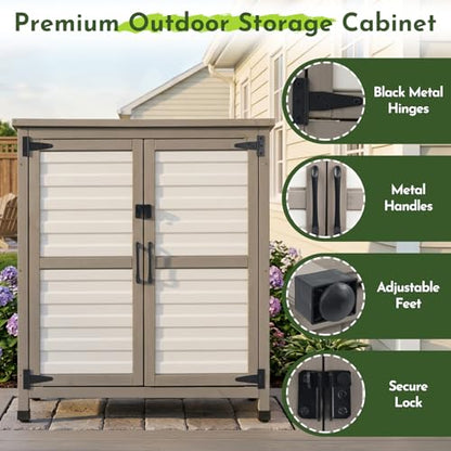 Small Outdoor Storage Cabinet with Shelf