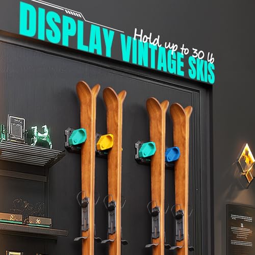 Ski & Snowboard Wall Rack for Garage Wall Fits Any Ski