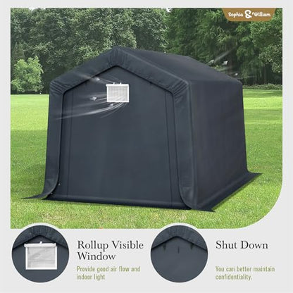 Storage Shed 8x12 ft Portable Garage Heavy Duty Carport