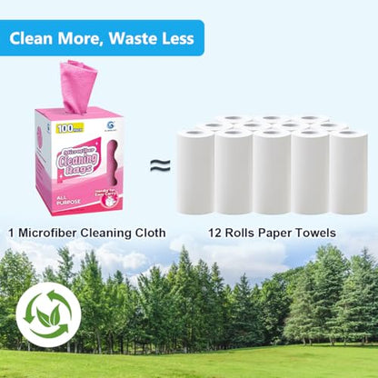 Microfiber Cleaning Cloth 100 Pack (100 Count)