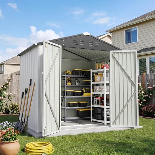 6x4 FT Outdoor Storage Shed with Floor Frame