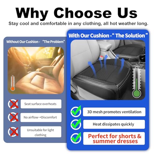 2 Pack Black Ventilated Cooling Mesh Bottom Car Seat Covers (2 Count)