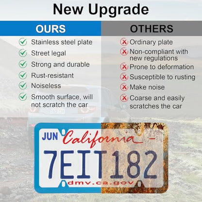 4 Holes Stainless Steel License Plate Frames
