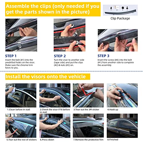 Rain Guards Window Visors Compatible with 2011