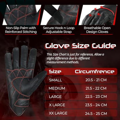 Motorcycle Gloves Men's Leather Motorbike Gloves Touchscreen Function