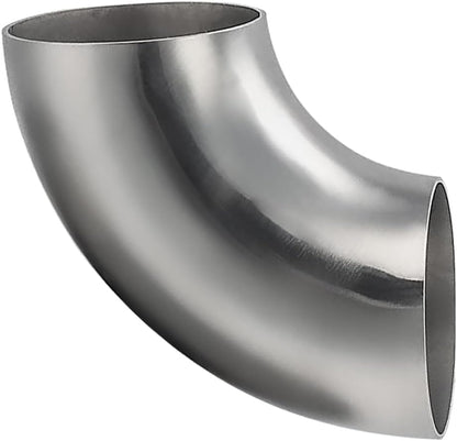Cotonake OD 3.5 Inch 90 Degree SS304 Stainless Steel Bend Tube Exhaust Elbow Pipe for Car Modified Exhaust System 3.5" Piping Silver Tone，Stair Handrail (1pcs)