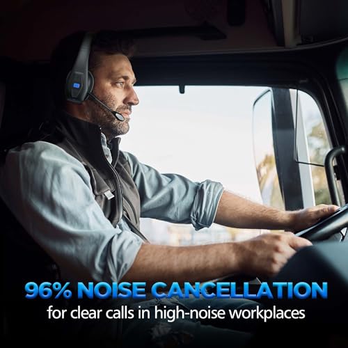 JBT100 Trucker Bluetooth Headset with Dual Mic Noise Canceling
