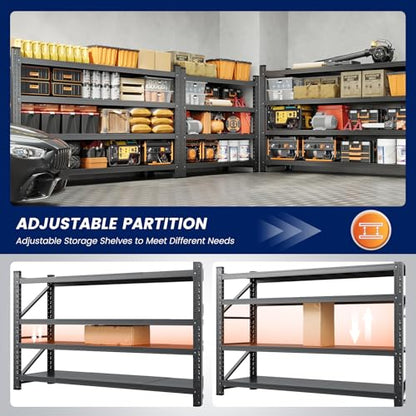 68" W Metal Garage Storage Shelves (4 Count)