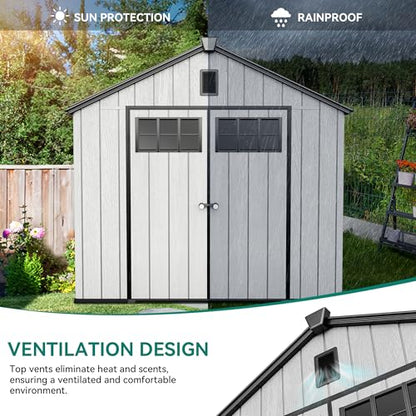 8x10 FT Outdoor Storage Shed with Floor