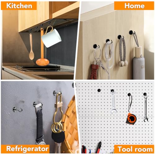 Magnetic Hooks 30Lbs+ Black Heavy Duty Earth Magnets with Hook