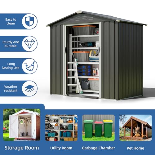 JYQAQA 6x4 FT Outdoor Storage Shed