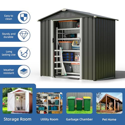 JYQAQA 6x4 FT Outdoor Storage Shed