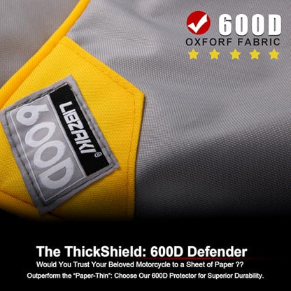 Motorcycle Cover LI LIBZAKI 600D Heavy Duty Storage All Season Universal Weather Waterproof Outdoor Protection 96" XXL Vehicle Cover