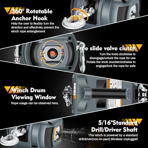 Portable Drill Winch of 1000 LB