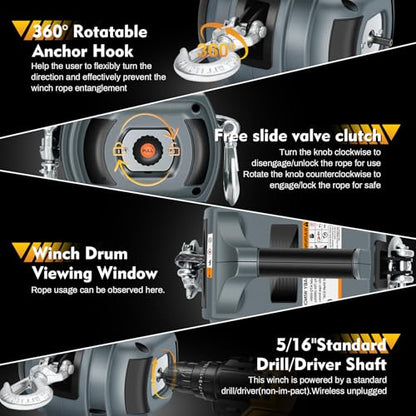 Portable Drill Winch of 1000 LB