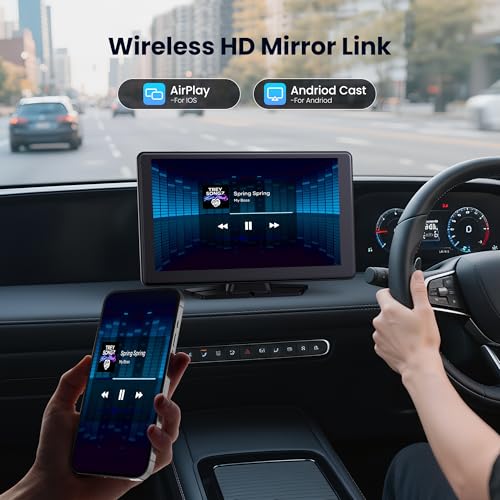 9" Wireless Apple CarPlay & Android Auto Screen for Car