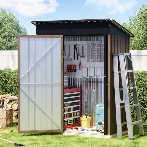 Vertical Outdoor Steel Storage Shed 5 x 3 ft