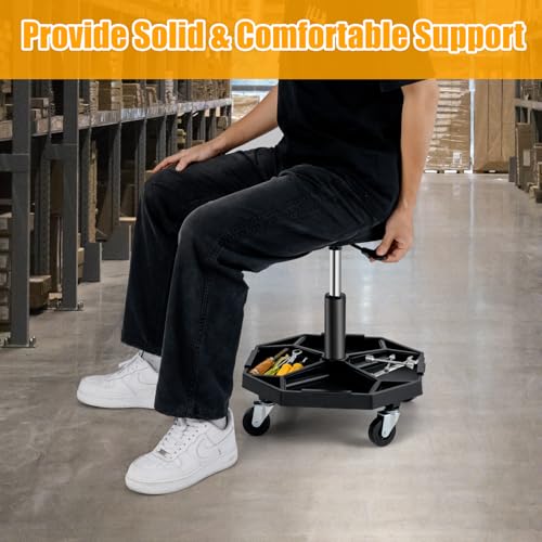 Adjustable Mechanic Rolling Stool