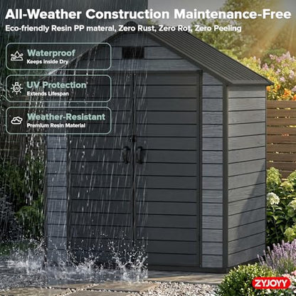Outdoor Storage Shed 6x4.4 FT with Floor